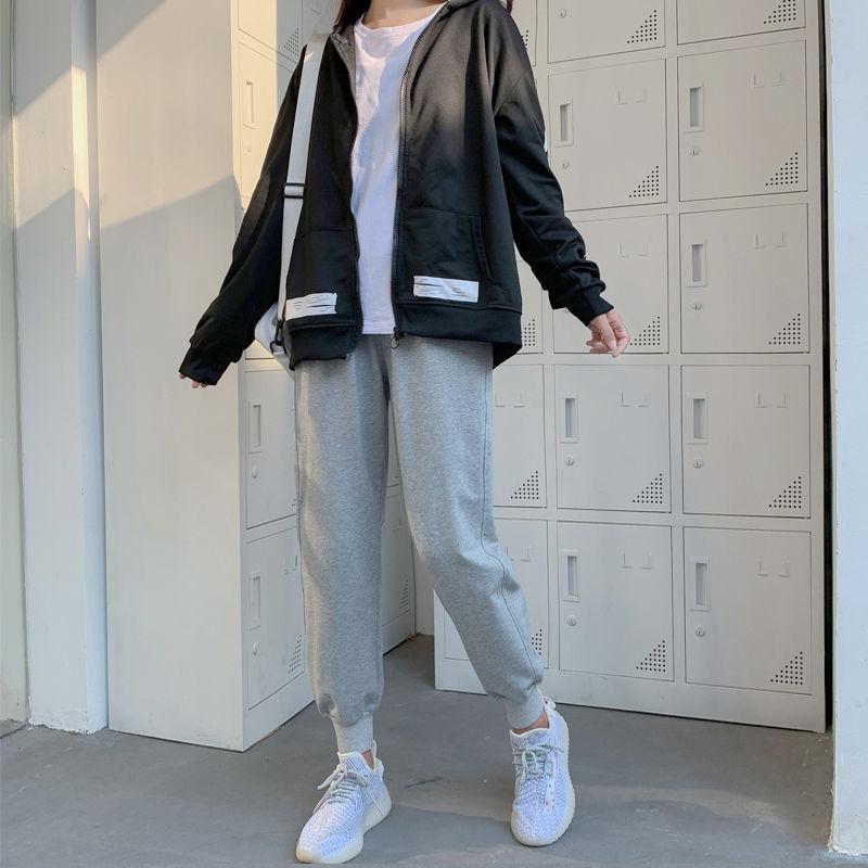 Cheky - Gray Casual Pants Female Student Autumn And Winter