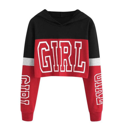 Cheky - Harajuku Hoodies Sweatshirt Women Streetwear Letter Crop Top Hoodie