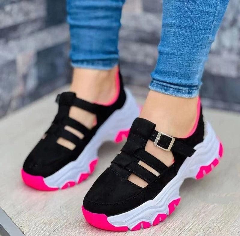 Cheky - Women's Sports Shoes Buckle Thick-soled Flat Shoes Summer Sandals