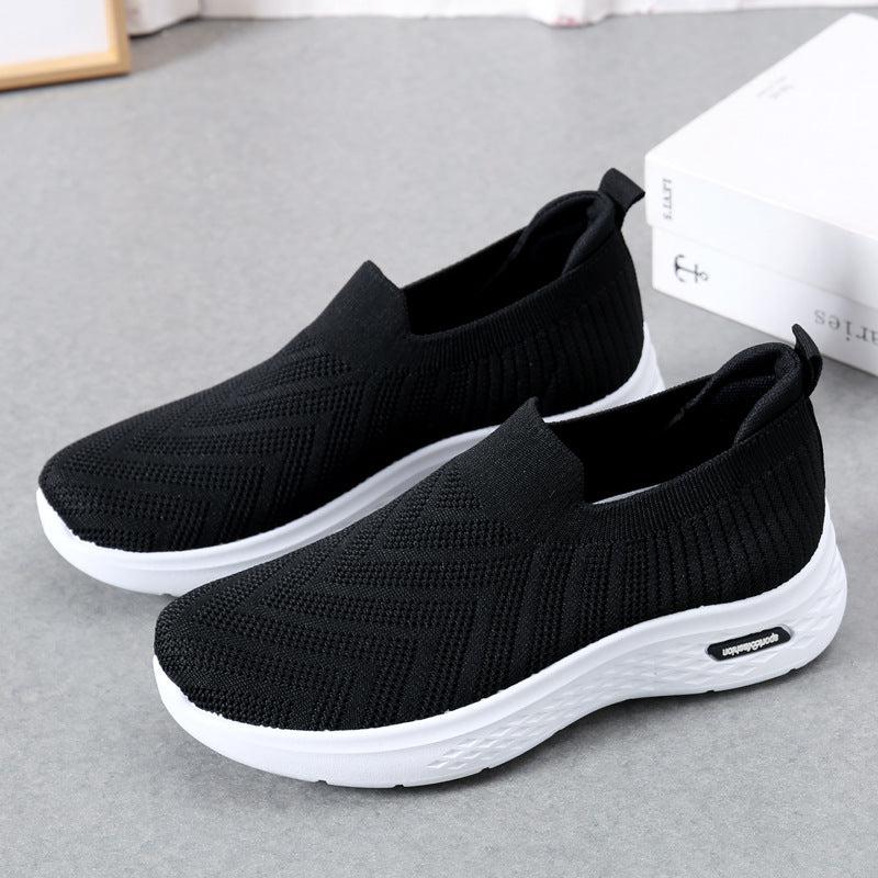 Cheky - Casual Mesh Shoes Sock Slip On Flat Shoes For Women Sneakers Casual Soft Sole Walking Sports Shoe