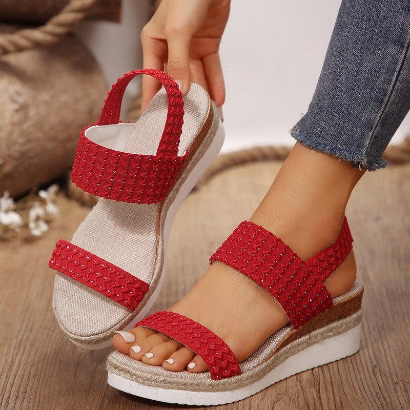 Cheky - Summer Fashion Wedge Sandals For Women Peep-toe Shoes For Women