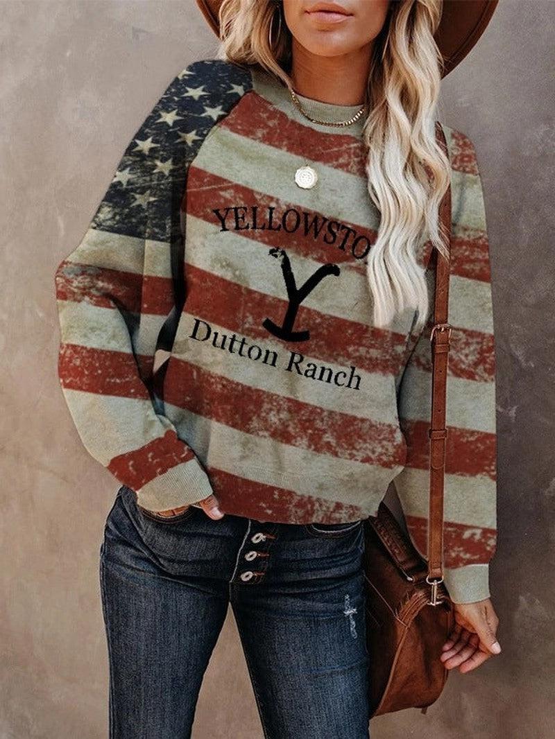 Cheky - Women's Yellowstone Dutton Ranch Print Sweatshirt