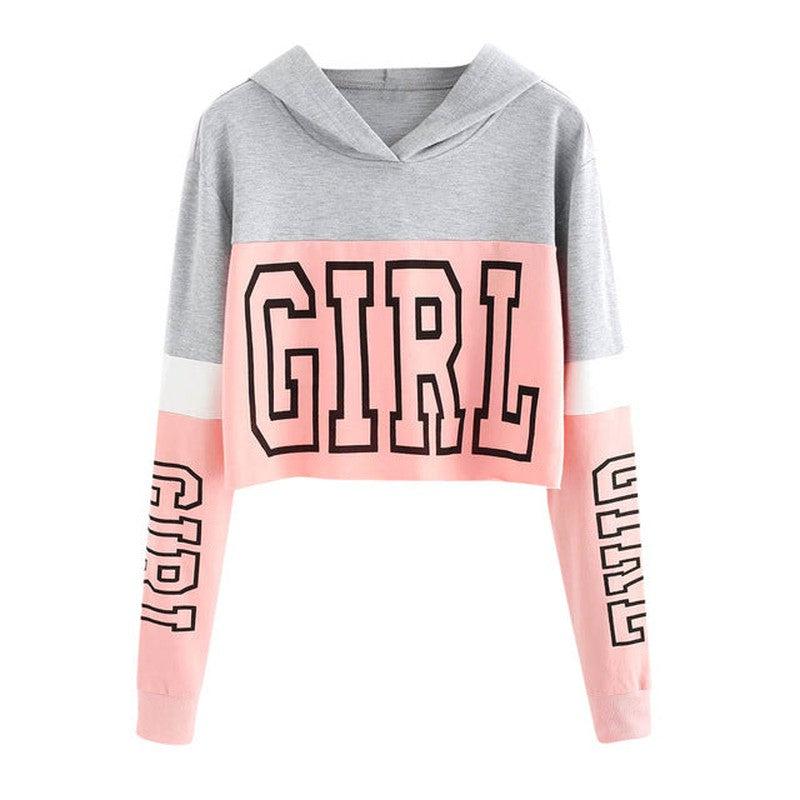 Cheky - Harajuku Hoodies Sweatshirt Women Streetwear Letter Crop Top Hoodie