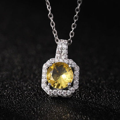 Cheky - Perfume Bottle Pendant Necklace Women's Full Diamond