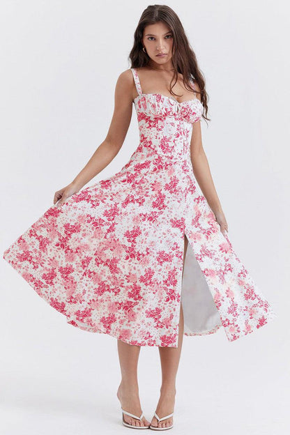 Cheky - New Women's Floral Print Dress With Straps