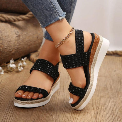 Cheky - Summer Fashion Wedge Sandals For Women Peep-toe Shoes For Women