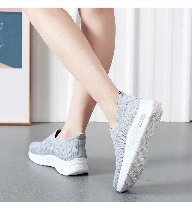 Cheky - Casual Mesh Shoes Sock Slip On Flat Shoes For Women Sneakers Casual Soft Sole Walking Sports Shoe