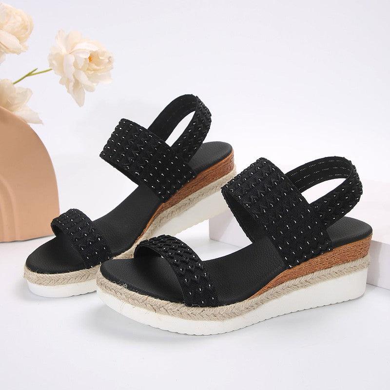 Cheky - Summer Fashion Wedge Sandals For Women Peep-toe Shoes For Women