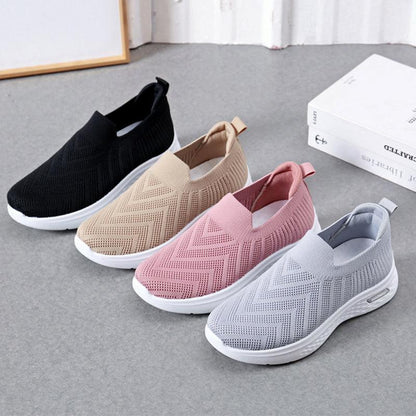 Cheky - Casual Mesh Shoes Sock Slip On Flat Shoes For Women Sneakers Casual Soft Sole Walking Sports Shoe