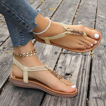 Cheky - New Women's Flat Sandals Summer Thong Roman Shoes