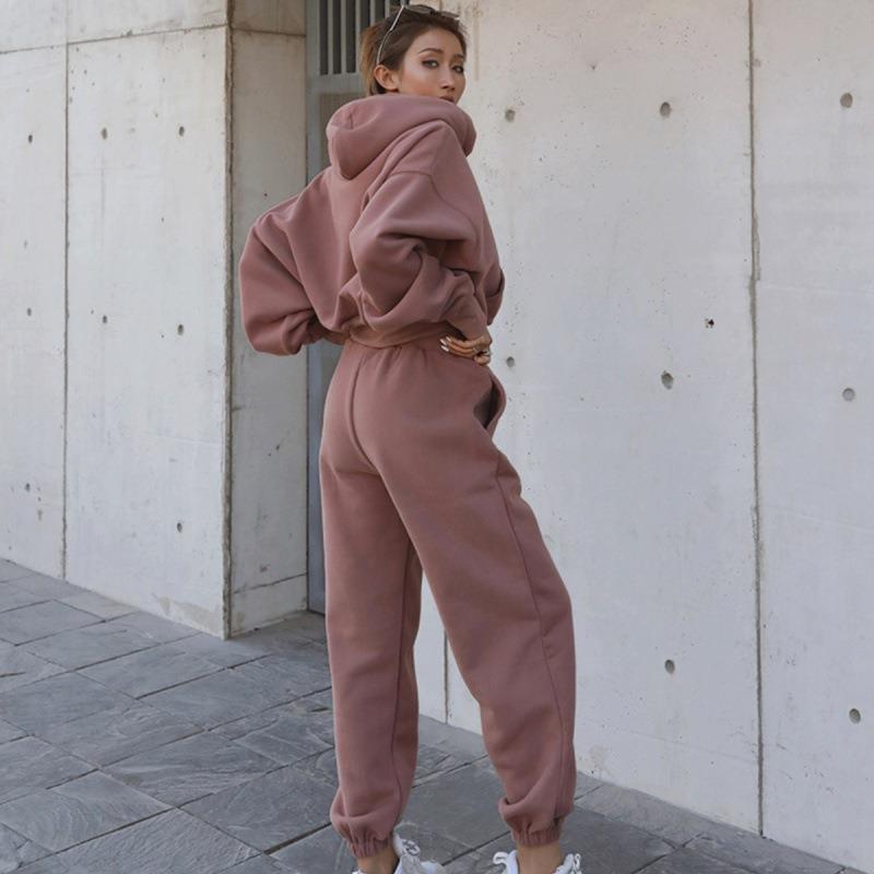 Cheky - New Style Autumn And Winter Women's New Casual Hoodie Coat Sports Suit