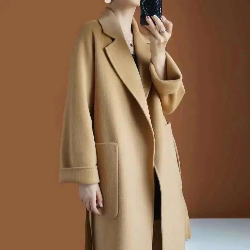 Cheky - Fashionable loose and thin woolen overcoat