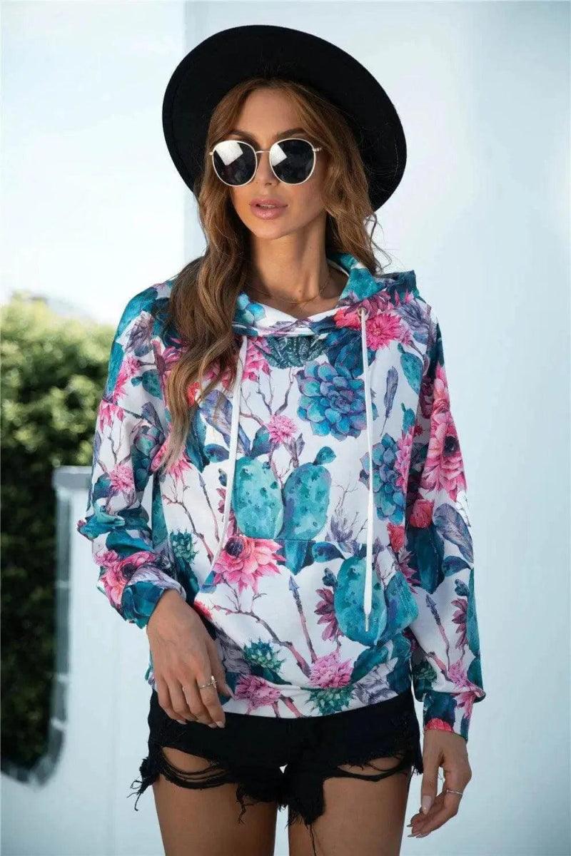 Cheky - Hot Sale Printed Hooded Pocket Sweatshirt