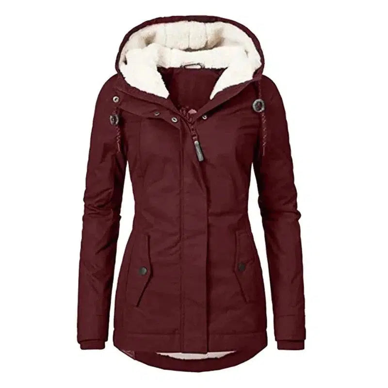 Cheky - Hot Style Ladies Long-Sleeved Zipper Pocket Padded Coat