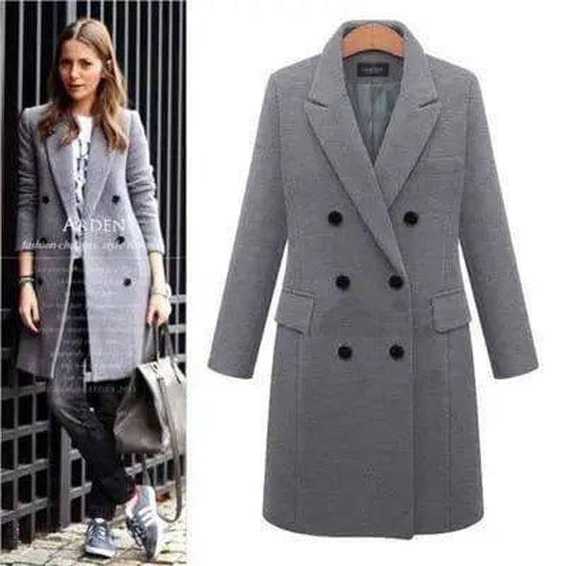 Cheky - Long woolen coat wool coat in windbreaker