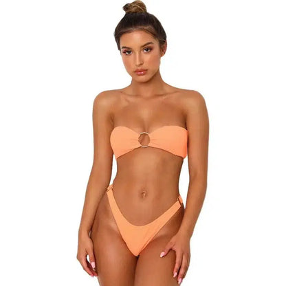 Cheky - Sleek Twist Bandeau Bikini Set