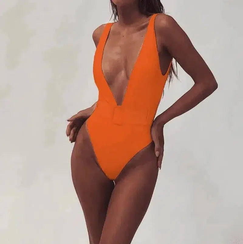 Cheky - Neon Splash Belted Monokini