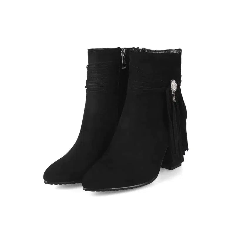 Cheky - Low heel suede ankle boots women England