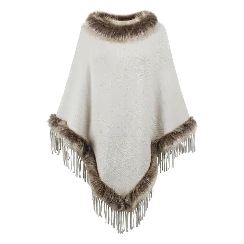 Cheky - Mao Mao Yu Foreign Trade Knitted Tassel Cloak For Women