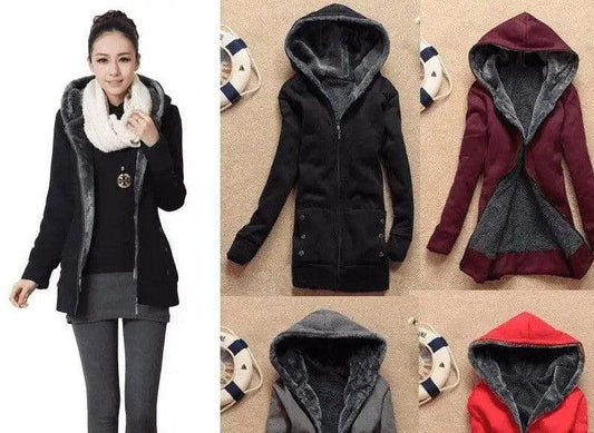 Cheky - New Korean version of autumn and winter casual hooded long