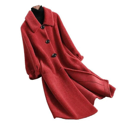 Cheky - New style sheep shearing coat women loose fur coat