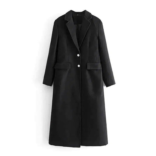 Cheky - Trendy Atmospheric Slim Long Coat Lapel Jacket