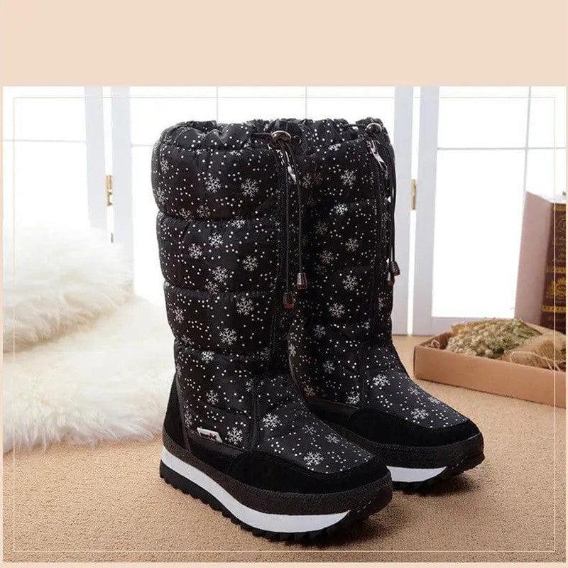 Cheky - Women Boots Winter Shoes Women Snow Boots Platform Keep Warm Ankle Winter Boots with Thick Fur Heels