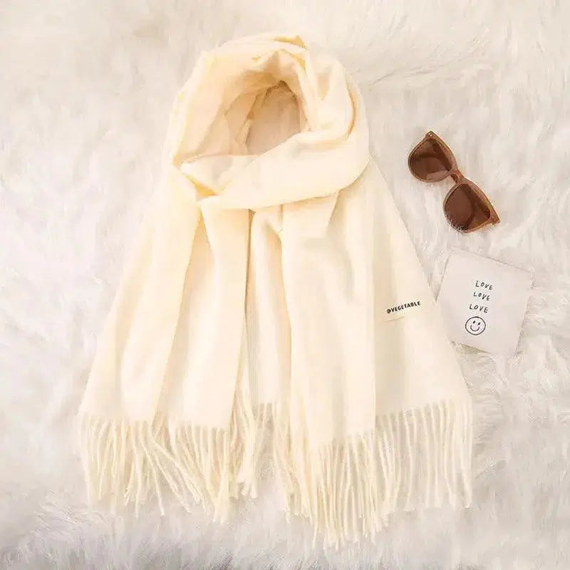 Cheky - Women's Fashionable All-match Cashmere Tassel Double-sided Scarf