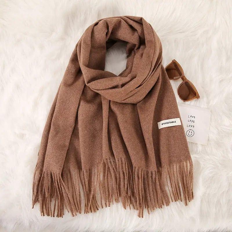 Cheky - Women's Fashionable All-match Cashmere Tassel Double-sided Scarf