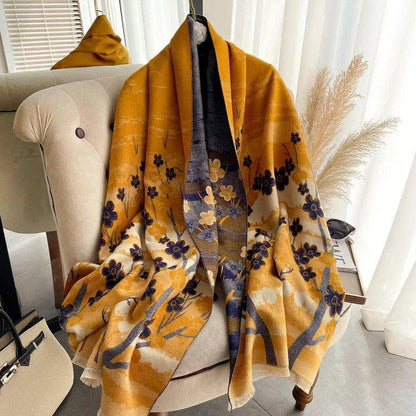 Cheky - Women's Korean Style Air Conditioning Shawl Thickened Warm Scarf